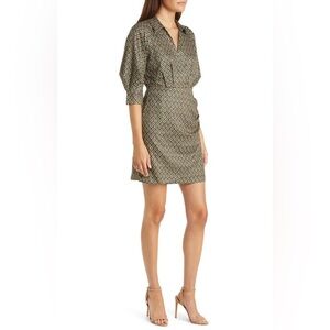 ZOE AND CLAIRE from Nordstrom 
Print Faux Wrap Mini Shirtdress size L NWT